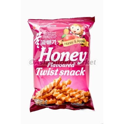 Honey and apple flavoured twist snack