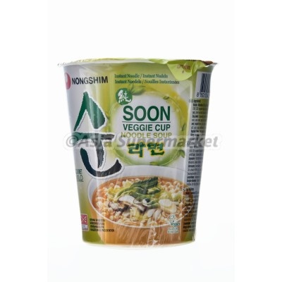 Instant cup vegetable soup with noodles