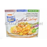 Instant fried rice with curry and shrimps