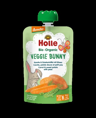 Zelenjavni pire Veggie Bunny korenje, sladek krompir & grah